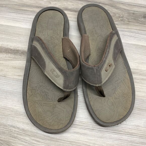 Oakley Supercoil 2.0 Sandal Size 14 Brown Thong Flip Flop Slides Slip On Shoes